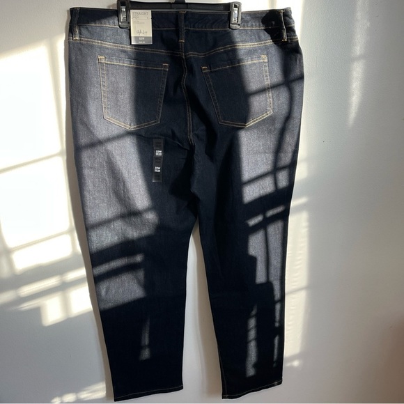 Style & Co. Women High-Rise Straight Leg Jeans Size 22W; 42” L Gold stitching. - Picture 3 of 9